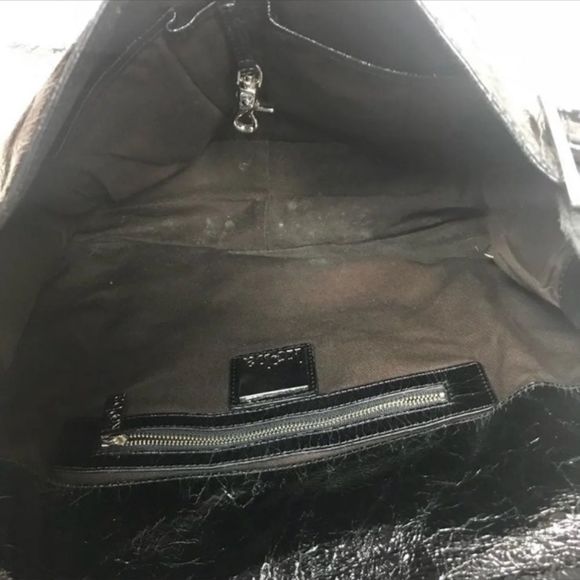 Kooba Black Patent Leather Messenger Crossbody Bag - Picture 8 of 9